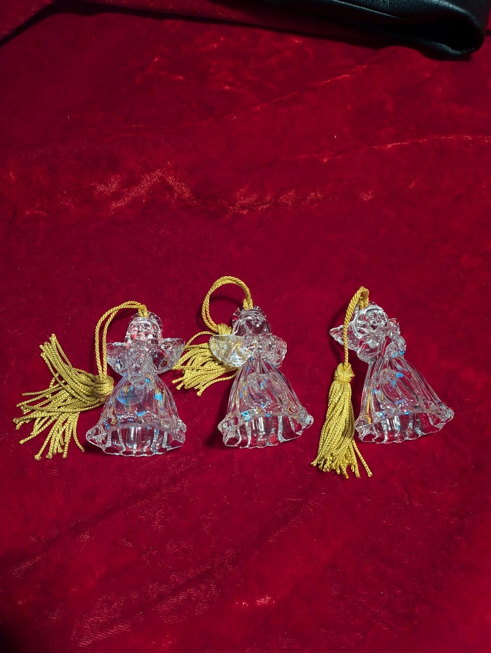 Grahon Crystal Angel Ornament with Gold Tassel - Clear